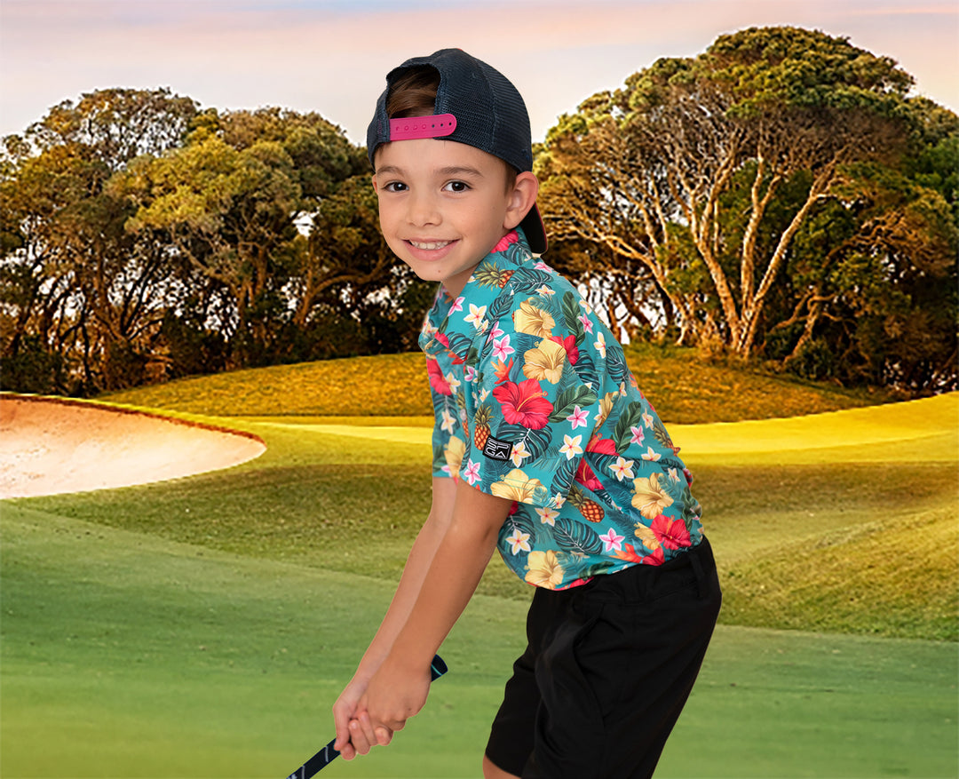 Tropical Bomb Youth Golf Polo